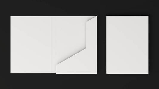 空白白色纸板文件夹模型图片