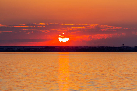 天空风景日落橙色图片