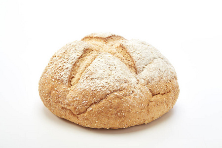 糕点圆乡村传统自制法式圆面包照片