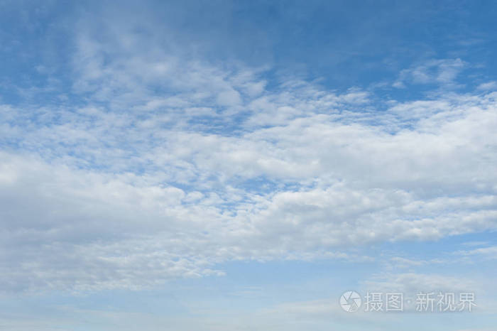 Beautiful spring blue sky with clouds altocumulus in Fuji City, 