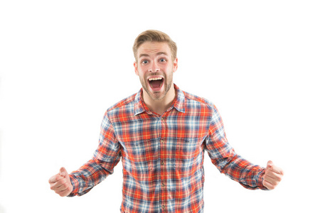 男人惊讶的表情.男人开心的脸.幸福观.心理健康.快乐情绪男特写.