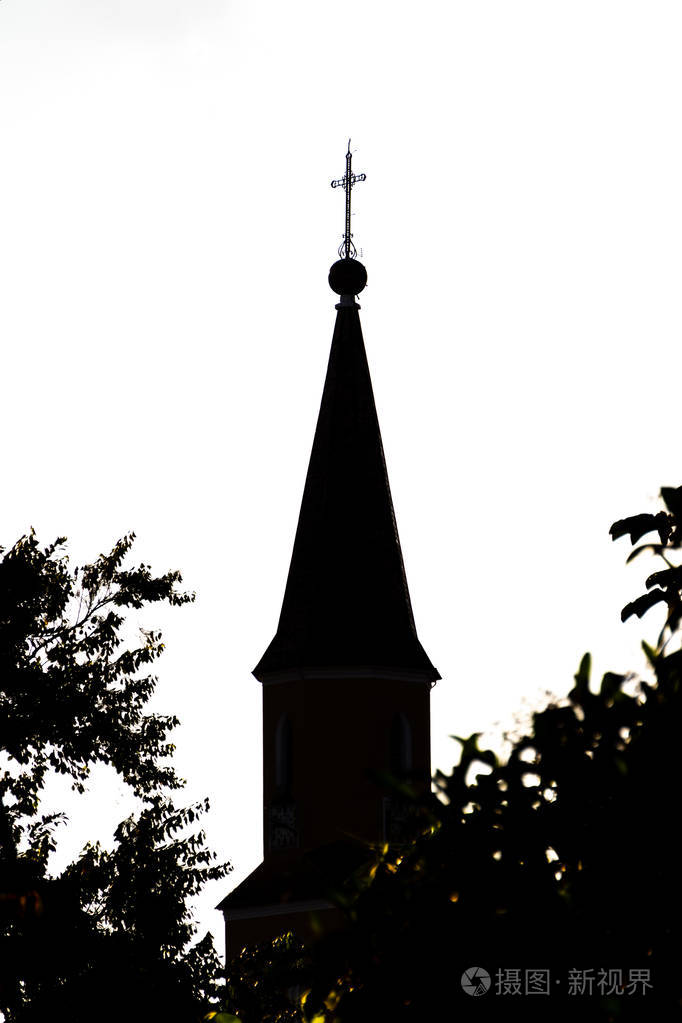 圣卡塔琳娜布鲁梅诺波默罗德路德教会塔楼剪影