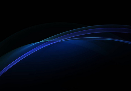 动态曲线抽象的黑色背景,蓝色动态线条和曲线照片
