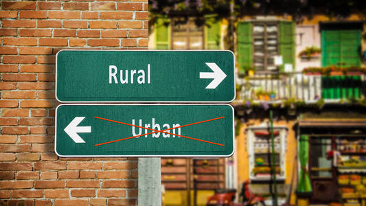 农村与城市街道标志图片