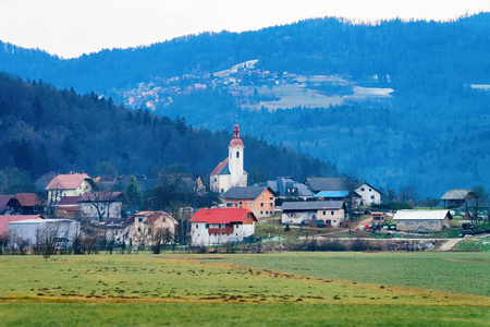 奥地利风景和古城全景图片