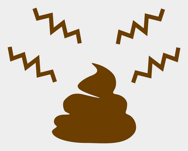 白色背景上的光栅臭狗屎图标插画