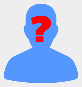 白色背景上的光栅未知人物图标插画