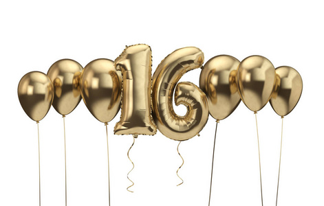 生日快乐气球金色图片