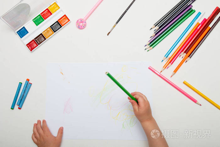 艺术 女孩 水彩 学校 紫色 幼儿园 床单 儿童 教育 标记