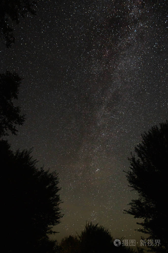 令人惊叹的银河系星光灿烂的夜空落下的星星在洛杉矶上空