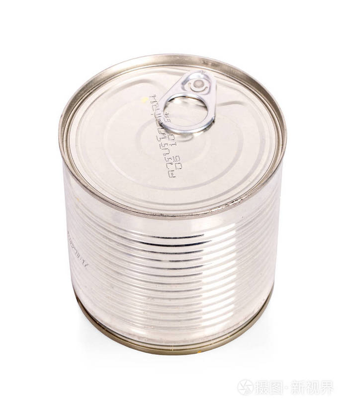 empty tin cans on white background 