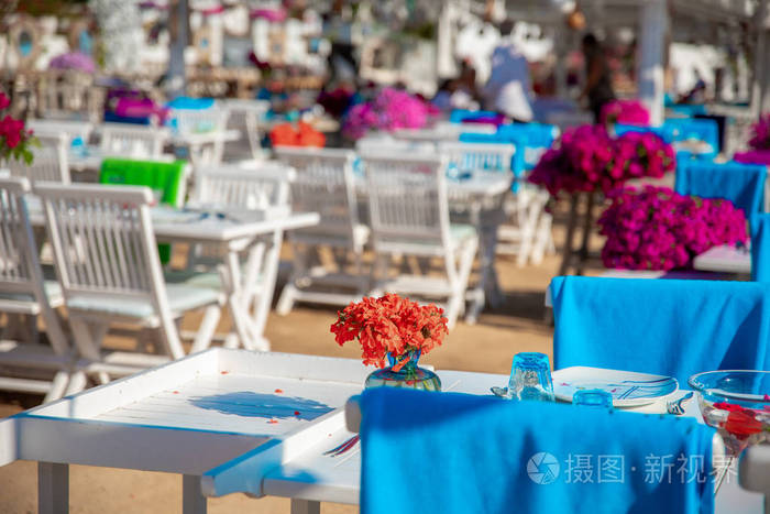 风景 目的地 城市 海岸线 桌子 希腊语 椅子 美丽的 地中海