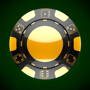 经典赌场游戏3d代币.赌博概念,黑色扑克筹码与黄金设计元素.照片