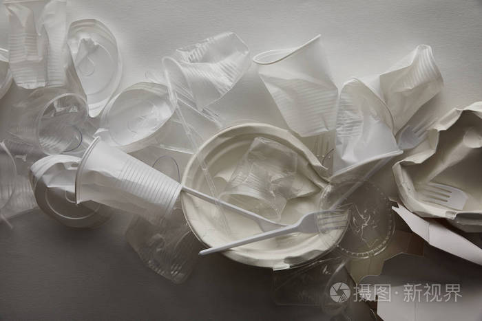 垃圾 透明的 盘子 环境 污染 回收 生物 塑料 复制空间