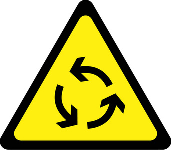 环形交叉口环形交叉口警告标志照片