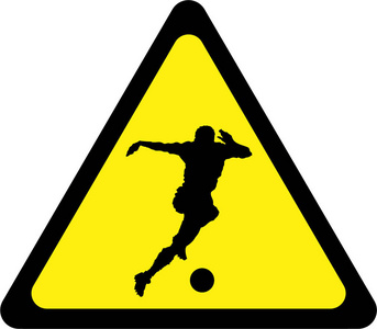 足球运动员警示标志图片