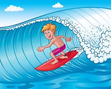 冲浪少年图片