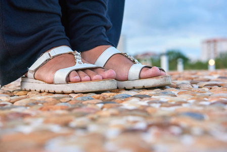 女人在水里的脚和鱼