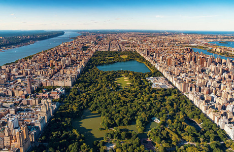 曼哈顿和中央公园鸟瞰图图片