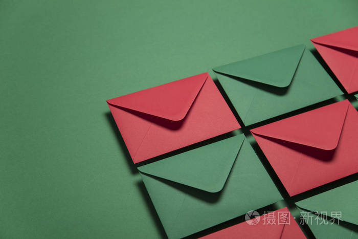 红绿纸信封圣诞卡模板模型