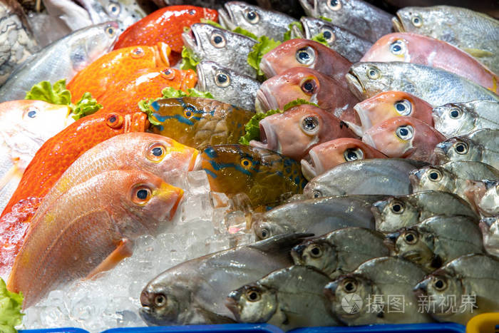 台北市场上的冰鲜鱼
