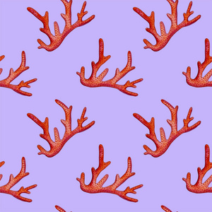 手绘水彩画珊瑚海海洋无缝设计废纸,纺织品,网站,图案填充照片