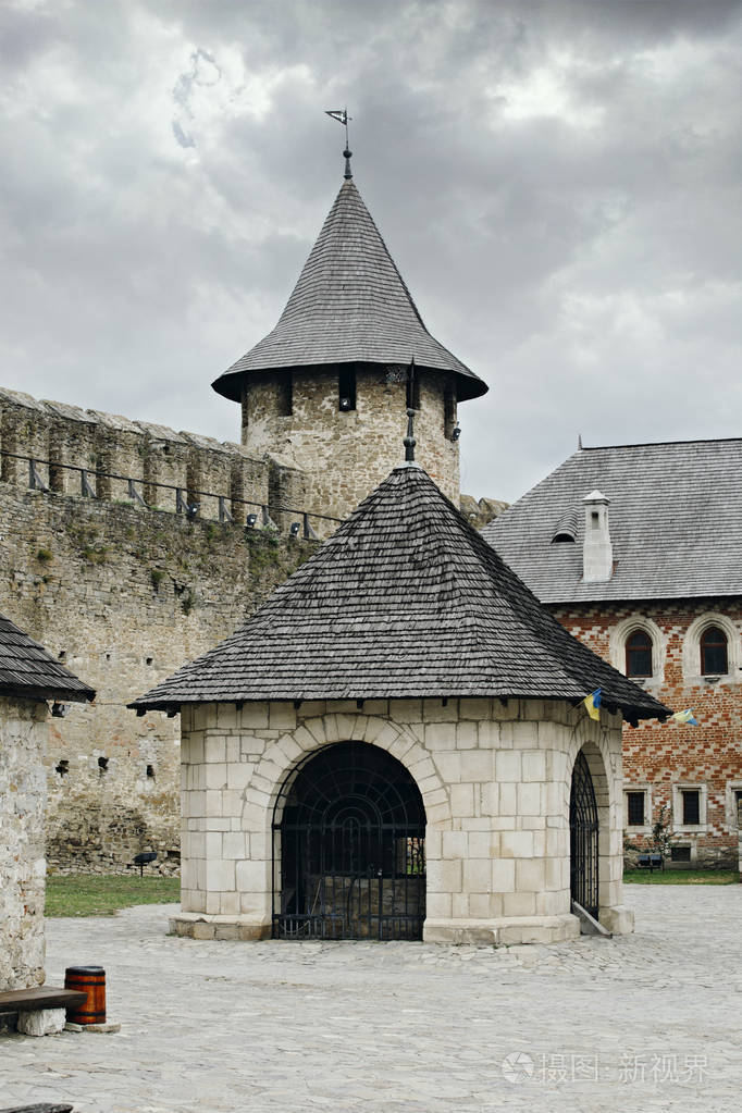 乌克兰khotyn要塞建筑群由城堡保护的中世纪罗马式城堡石头漂亮的城堡