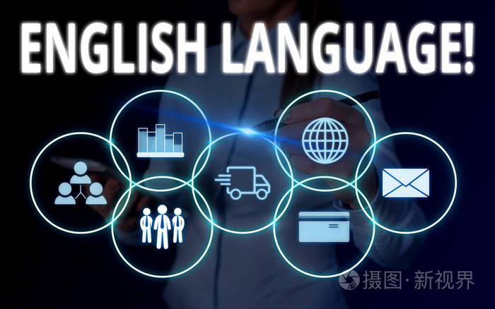 概念性手稿展示英语语言。商务图片文字第三讲母语的语言在世界上仅次于中国和西班牙妇女穿工作服呈现智能设备。