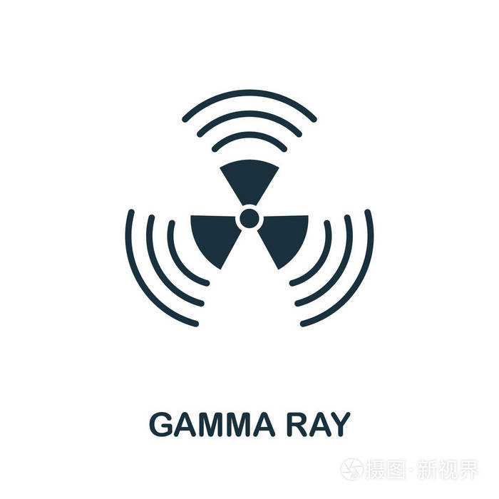 伽马射线图标符号来自生物技术图标集合的创意标志计算机和移动设备的