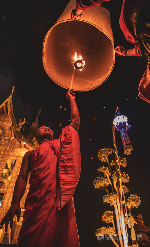 泰国清迈的灯笼节