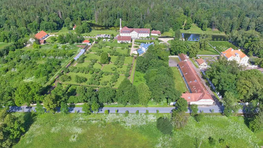 棕榈庄园空气博物馆,晴朗夏日鸟瞰,埃斯托照片