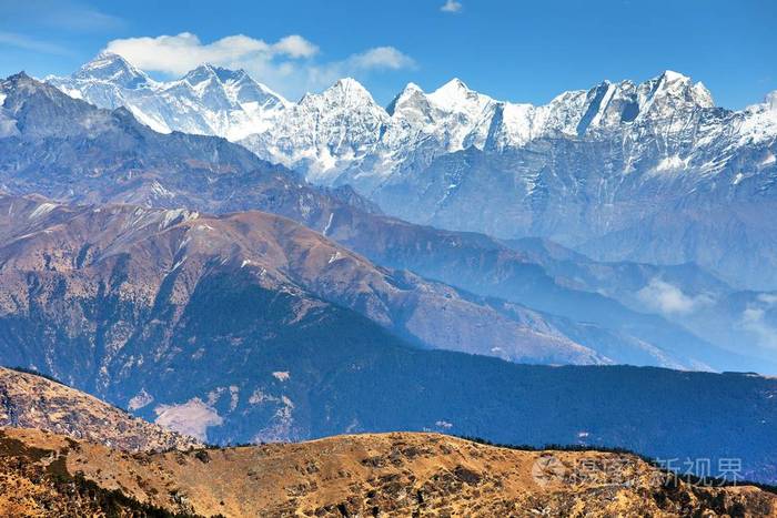 喜马拉雅山全景图片
