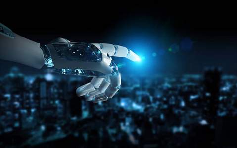 智能机器人手指三维绘制插画