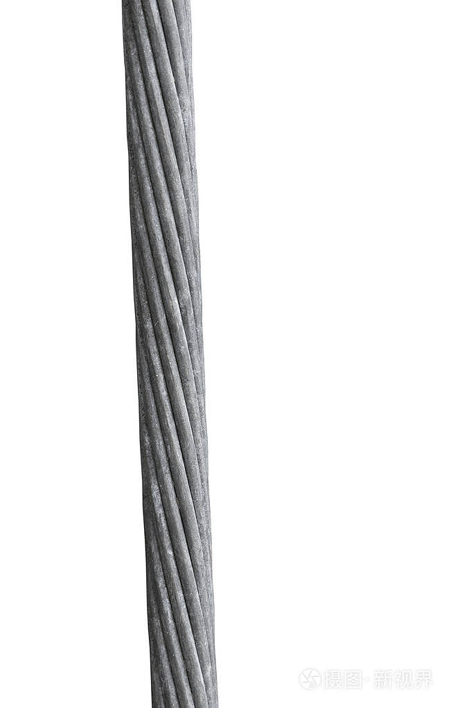 钢丝绳电缆白底隔离钢丝绳