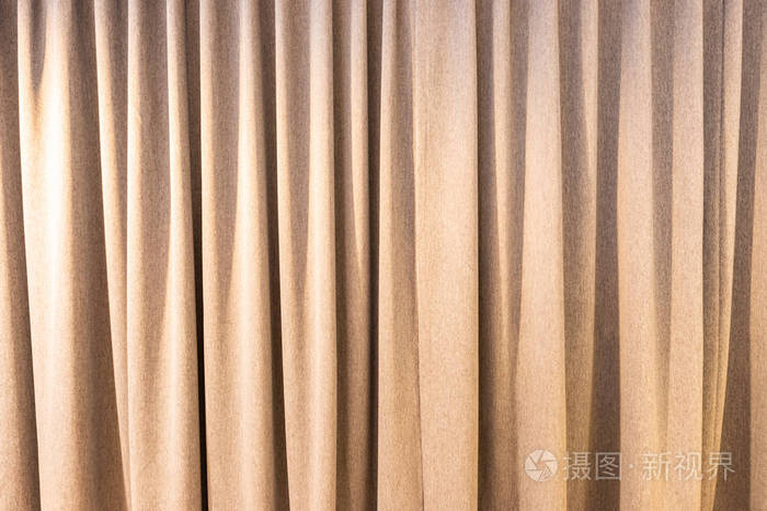 特写浅棕色窗帘纹理背景