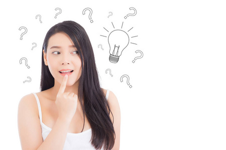 亚洲女性思考与决策问号帕格格一太特bl一nche卤虫白脑耸耸肩商人