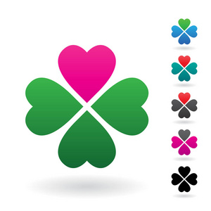 凯尔特风格三叶草画框彩色四叶草照片