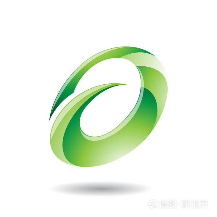 椭圆字母的抽象符号图标