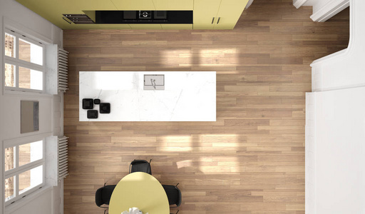 现代建筑室内设计俯视图照片