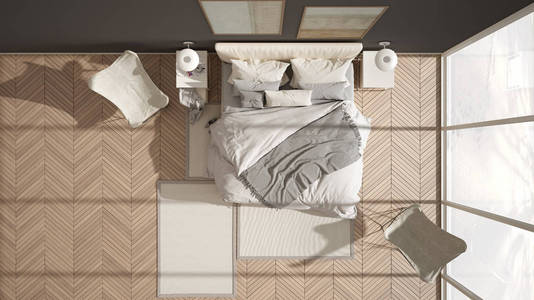 卧室顶视图图片