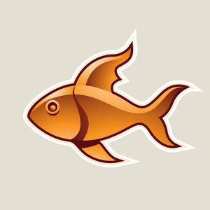 橙色鱼或双鱼座图标插图图片