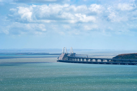 刻赤海峡新克里米亚大桥远景照片