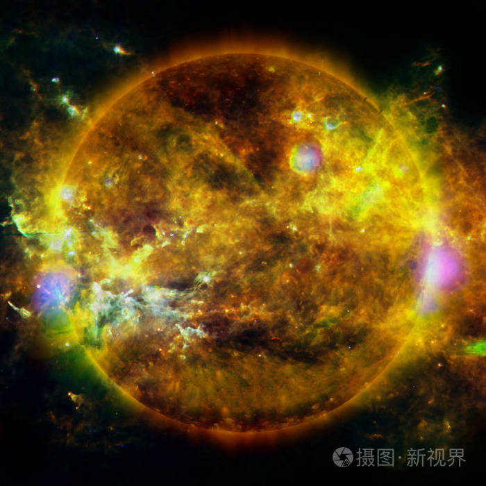 非常热的恒星太阳的耀斑这张图片的元素由美国宇航局提供