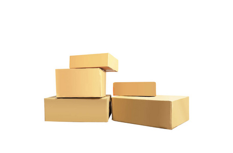 家庭地板上的包裹包装盒-用夹持pa隔离插画