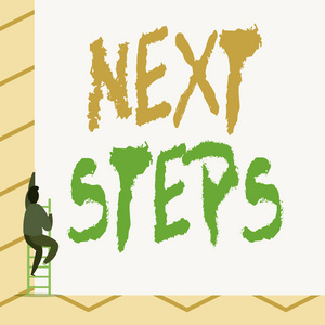 展示下一步的概念性手写体.