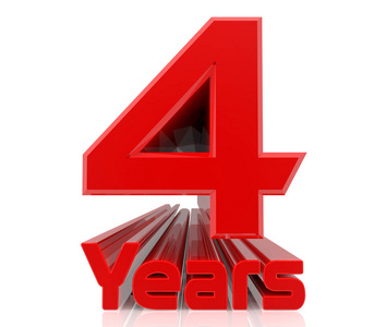 3d 4年白底字3d渲染照片