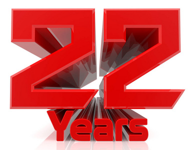 九字3d 22年白底字三维渲染照片