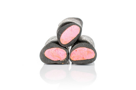 白底黑甘草糖照片