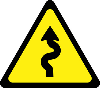 弯道警示标志图片