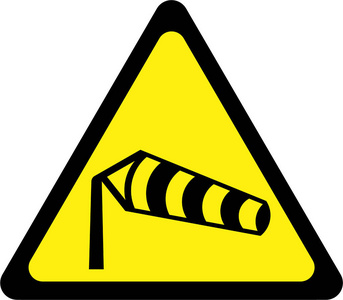 横风警告标志照片